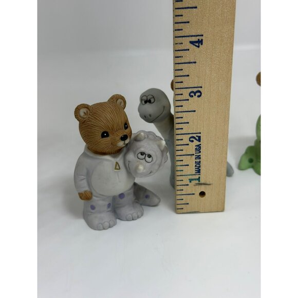 HOMCO VTG Teddy Bear Figurines – Set of 3 Porcelain Bears Dinosaur Pajamas 2.75" - Picture 7 of 7